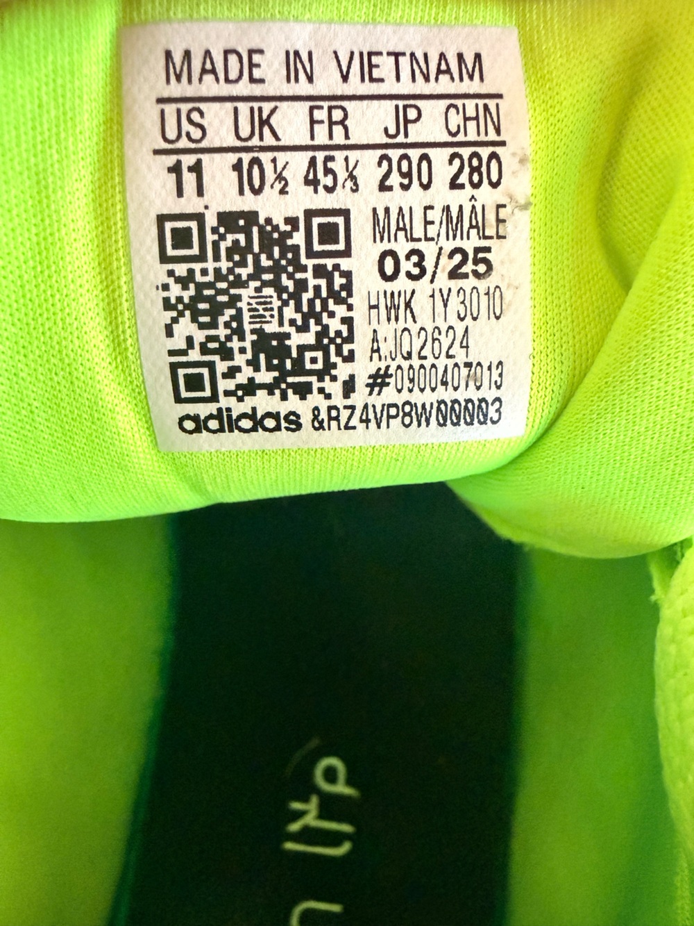 NWOT GALAXY 7 RUNNING SHOES (Lucid Lemon / Cloud White / Grey) - Picture 5 of 5